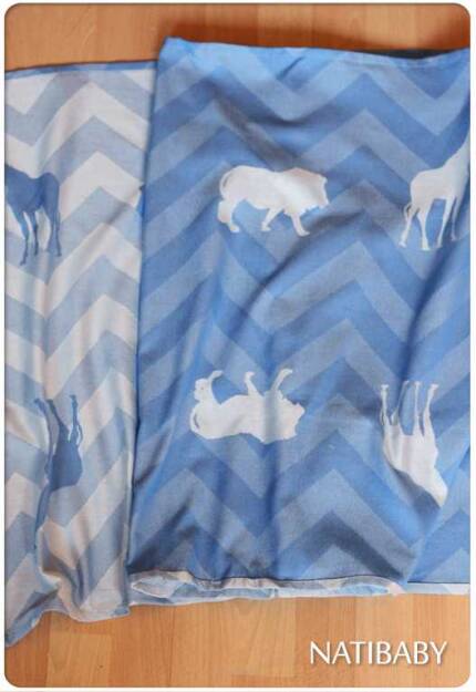 Chevron Blue Zoo, WRAP, [50% cotton, 50% bamb.visc.] baby wrap, baby wraps, babywearing, wrap, wraps, for children, for child, sling, slings, baby sling, baby slings
