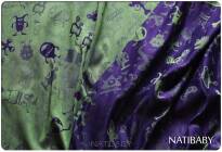 Monsters Violet, WRAP, [60% cotton, 40% linen] baby wrap, baby wraps, babywearing, wrap, wraps, for children, for child, sling, slings, baby sling, baby slings